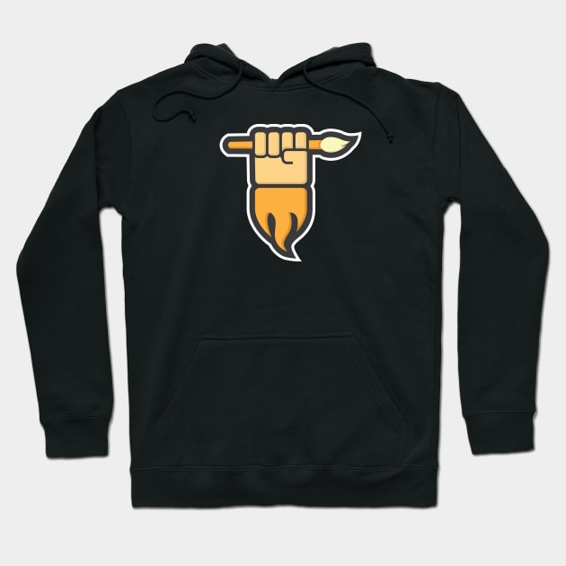 power fist paint brush Hoodie by amindachoirun